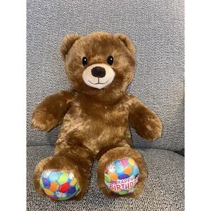 Build A Bear Happy Birthday Plush Brown Teddy 15"‎ Stuffed Animal Toy BABW